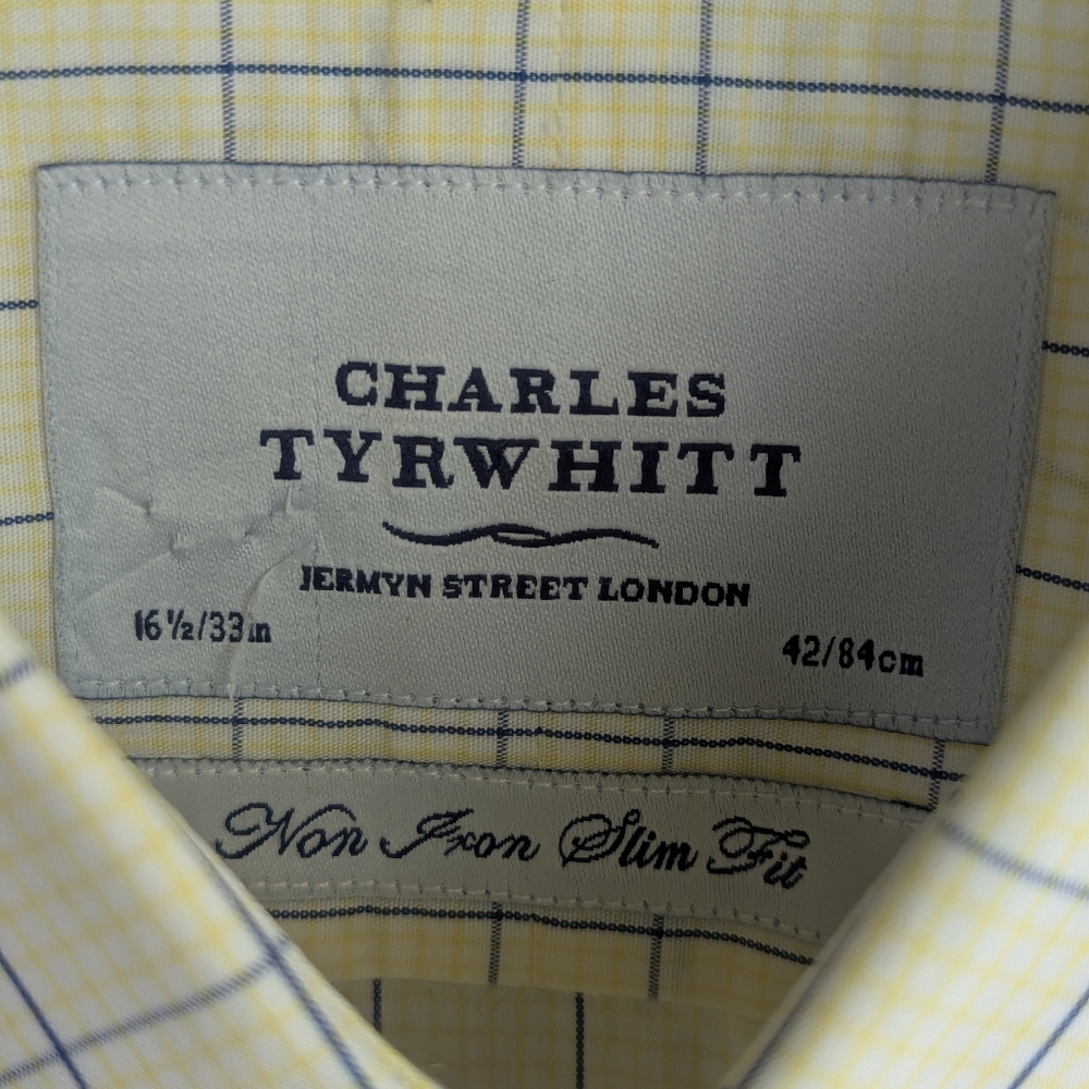 Charles Tyrwhitt Men's Blue Checkered Shirt - Picture 2 of 4